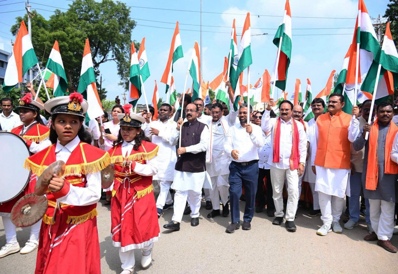 Tiranga Yatra Held with Exceptional Patriotic Enthusiasm; Deputy Chief Minister Arun Sao Joins Rally