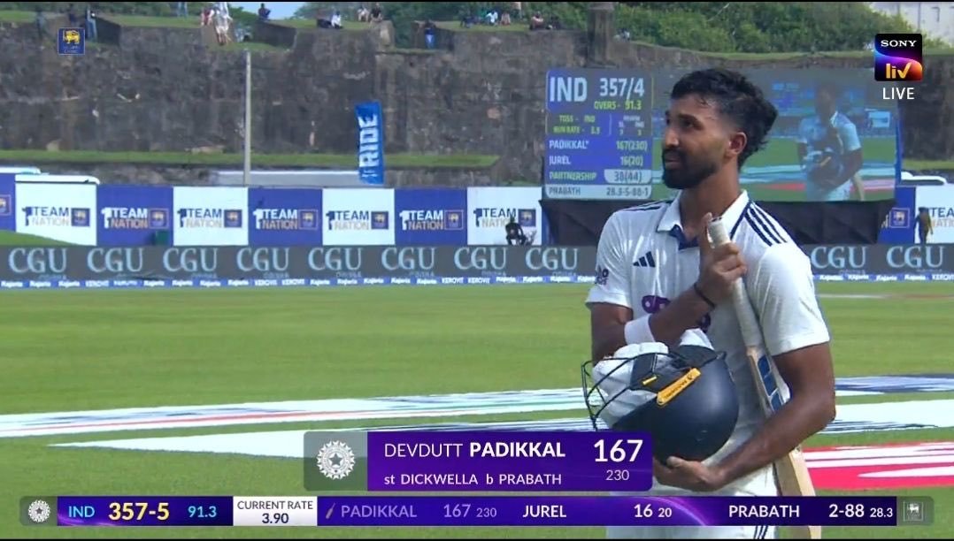 Devdutt Padikkal’s Career-Best 167 Puts India in Command Against Sri Lanka