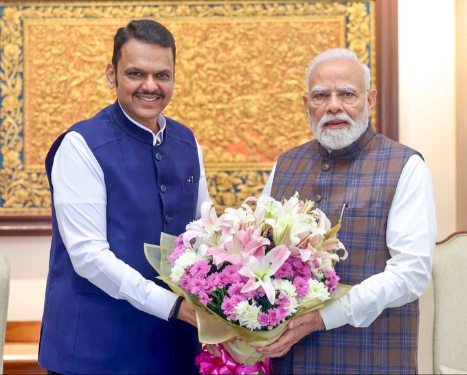 Chief Minister Devendra Fadnavis Meets Prime Minister Narendra Modi and Union Ministers