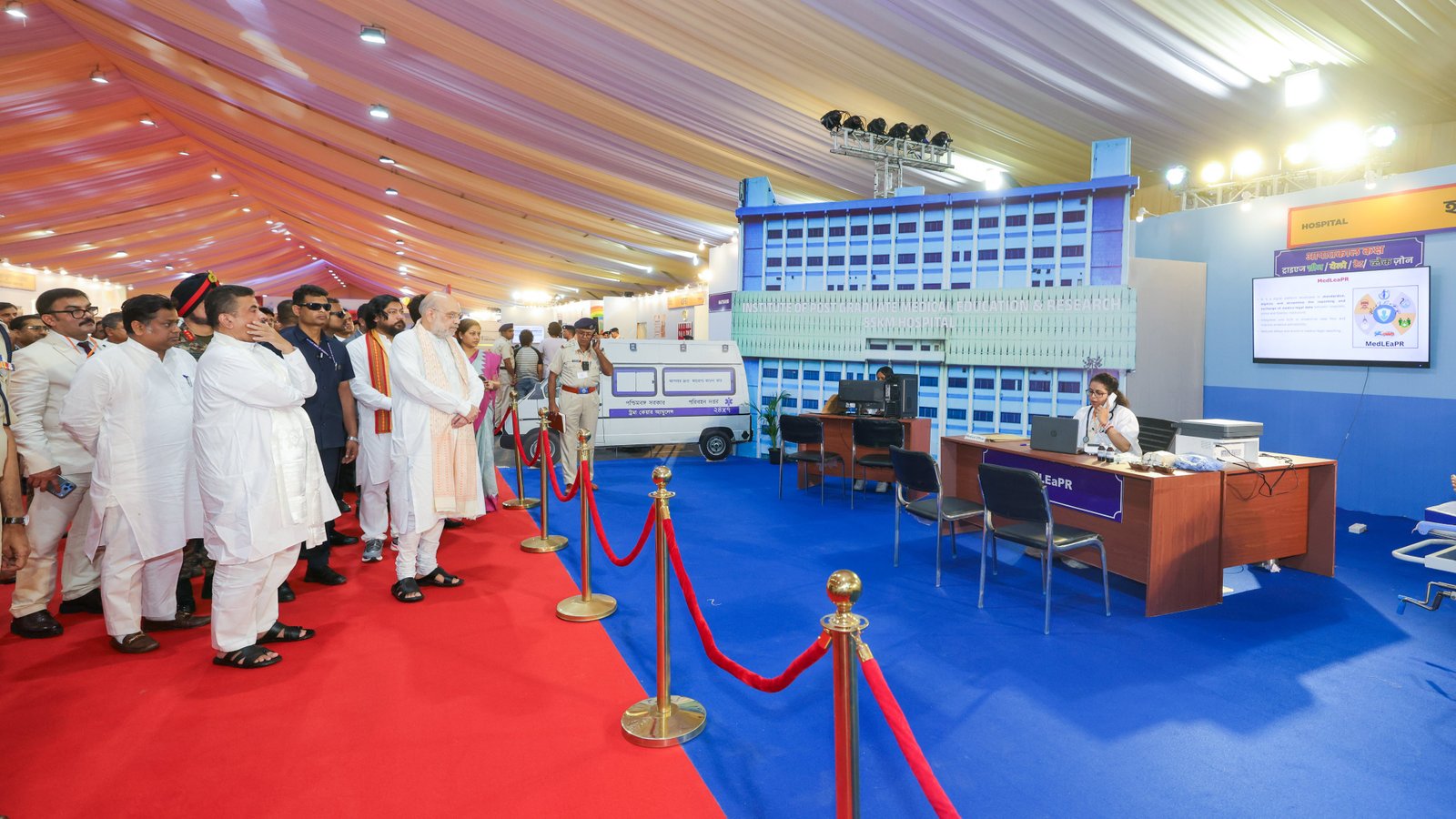 Amit Shah inaugurates an exhibition on the three new laws in Siliguri, West Bengal
