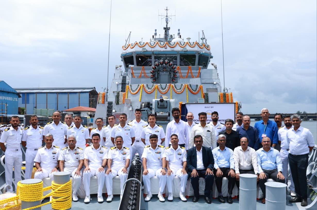 Delivery Of Mangrol – The Third Anti-Submarine Warfare Shallow Water Craft Built By Csl, Kochi