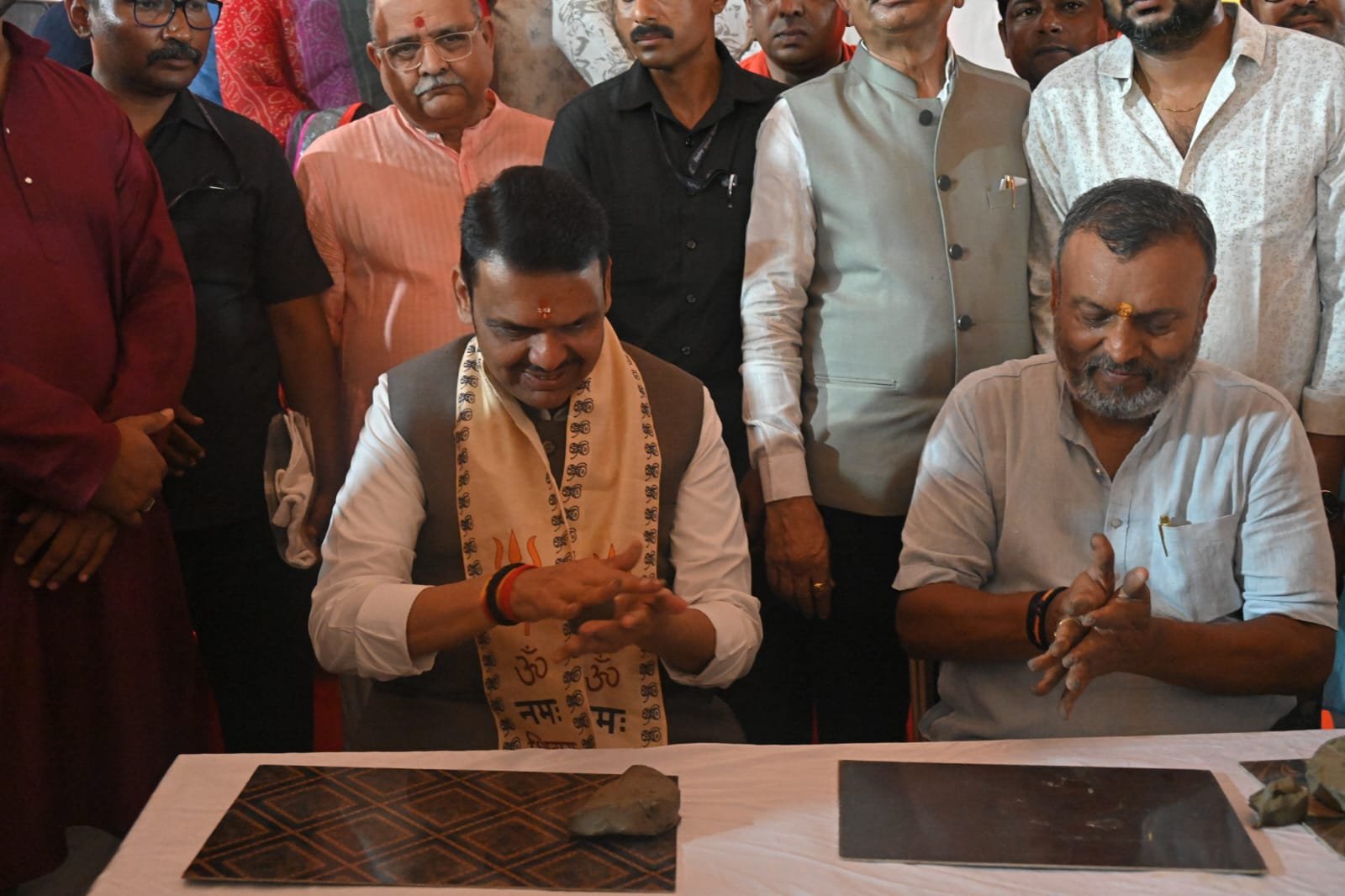 Chief Minister Devendra Fadnavis Visits Parthiv Shivling Making Ceremony