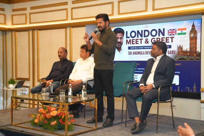 Revanth Reddy Urges Telugu Diaspora in London to Promote ‘Telangana Rising’ Globally