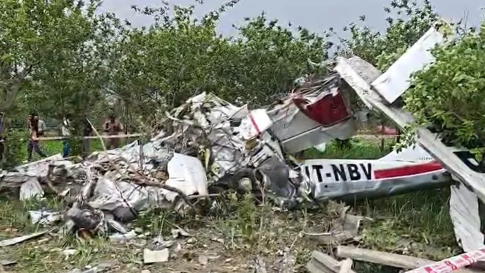 Two Pilots Killed as Twin-Engine Training Aircraft Crashes Near Ganga in Kanpur