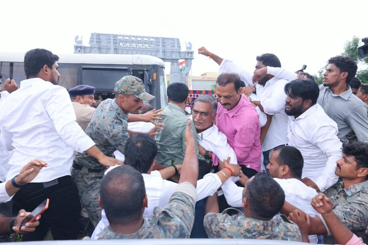 BRS Leader Harish Rao Detained During Government Employees’ Protest in Hanumakonda