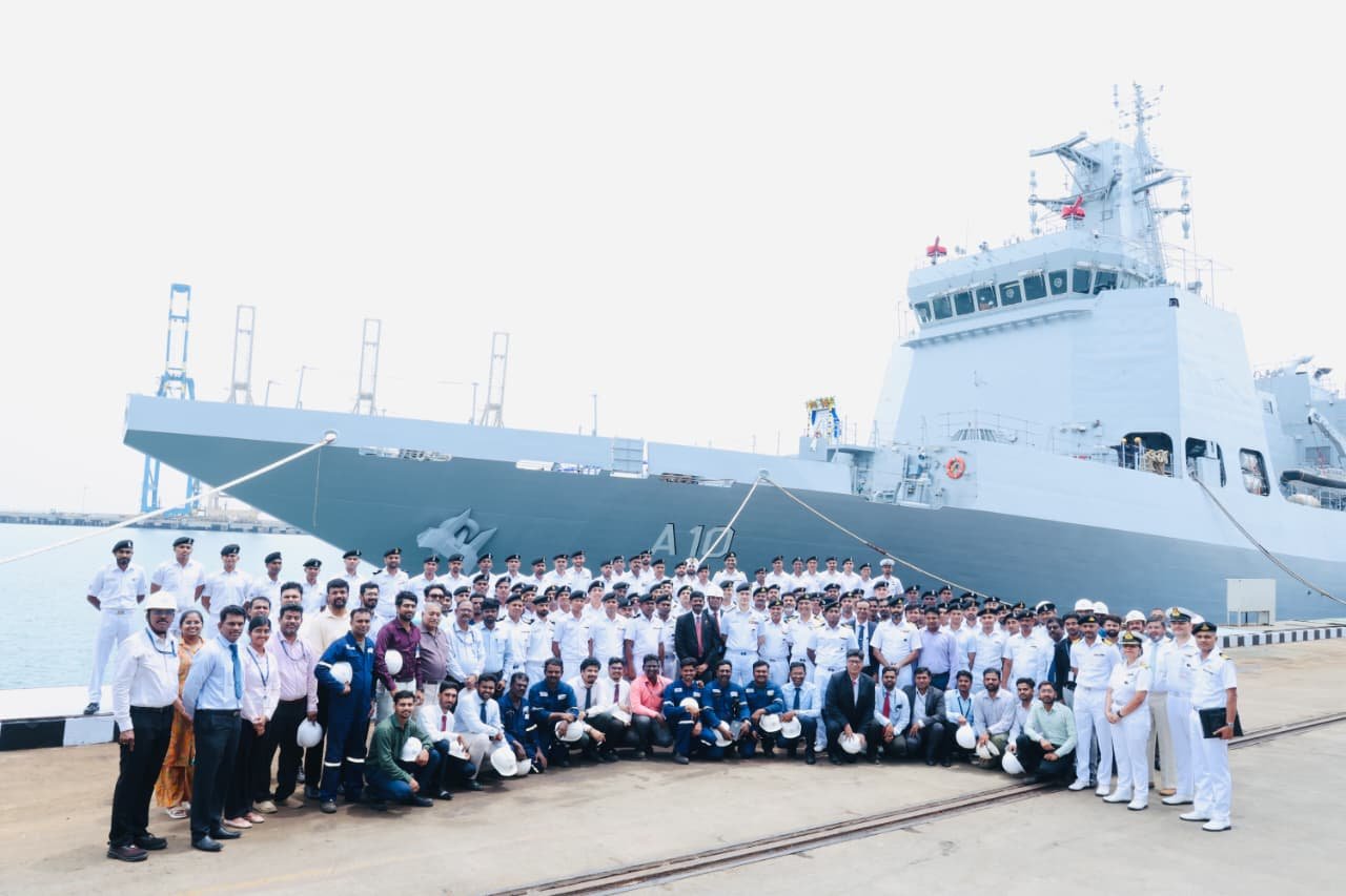 Delivery Of Samarthak – The First Indigenous Multi-Purpose Vessel Of Indian Navy