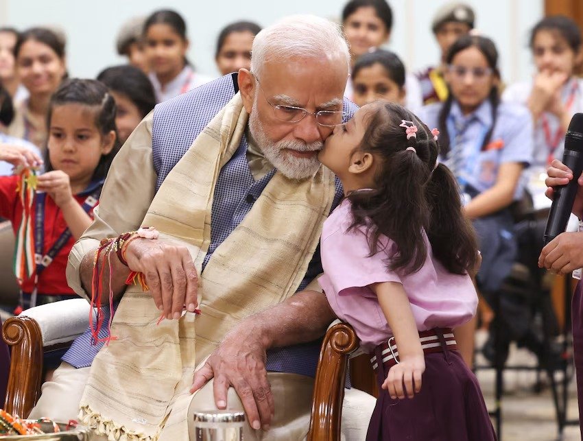 PM Modi Shares Glimpses of Raksha Bandhan Celebrations at 7 LKM