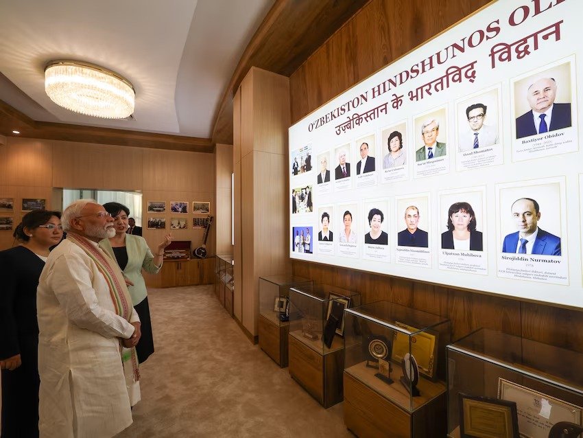 PM Modi Visits Mahatma Gandhi Centre in Tashkent, Holds Talks with Uzbekistan President