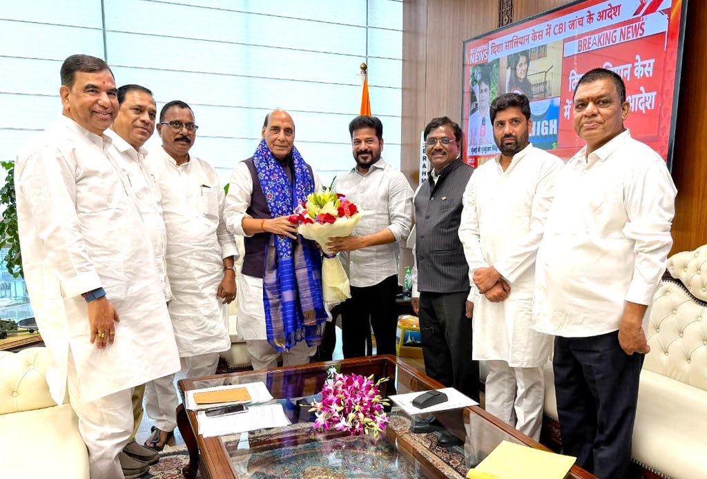 Telangana CM Revanth Reddy Seeks Rajnath Singh’s Support for Defence Expo-2026 in Hyderabad