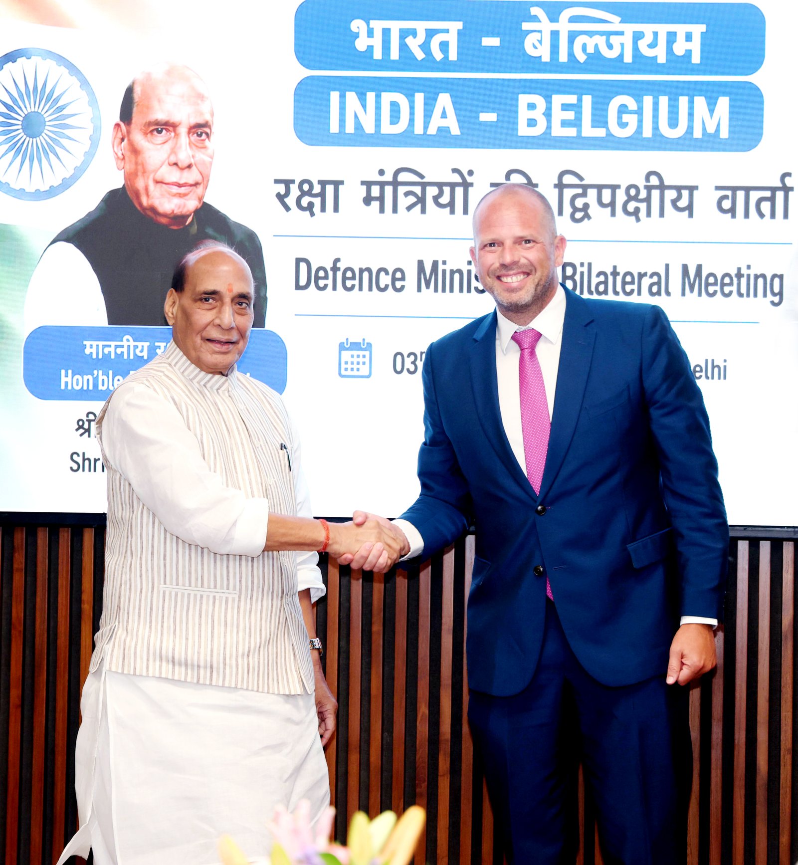 Raksha Mantri holds bilateral talks with Belgium’s Defence Minister in New Delhi