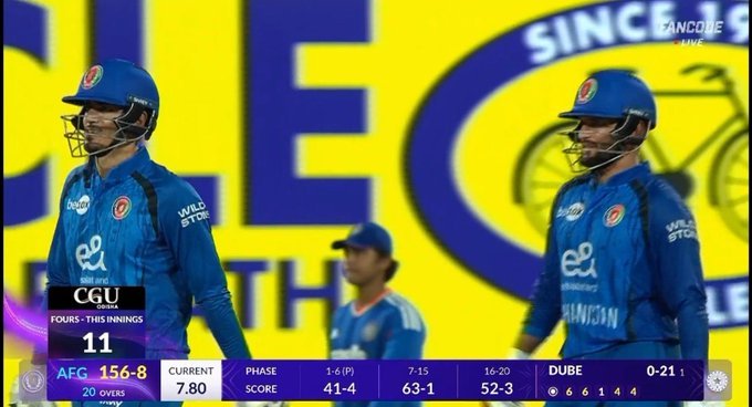 Omarzai’s Fighting Fifty Helps Afghanistan Post 156/8 Against India in First T20I