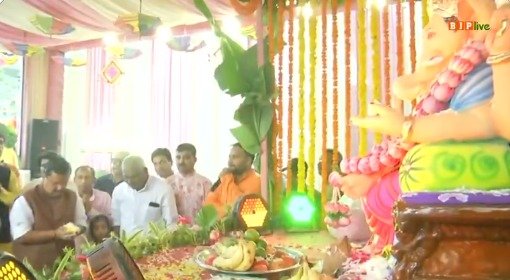 BJP Chief Nitin Nabin Offers Prayers at Party Headquarters on Ganesh Chaturthi