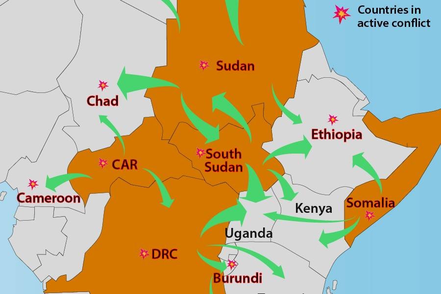 Africa Continues To Face Near Record Levels Of Forced Displacement Due To Protracted Conflicts.