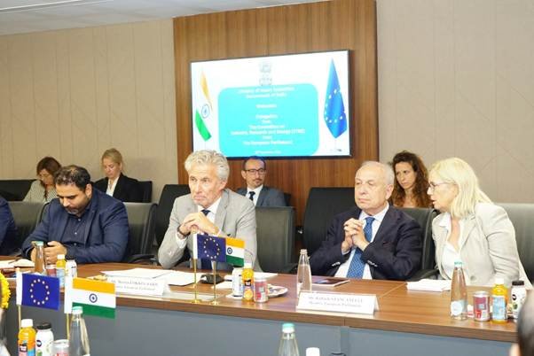 Union Minister H.D. Kumaraswamy Holds Talks with European Parliament’s ITRE Delegation.