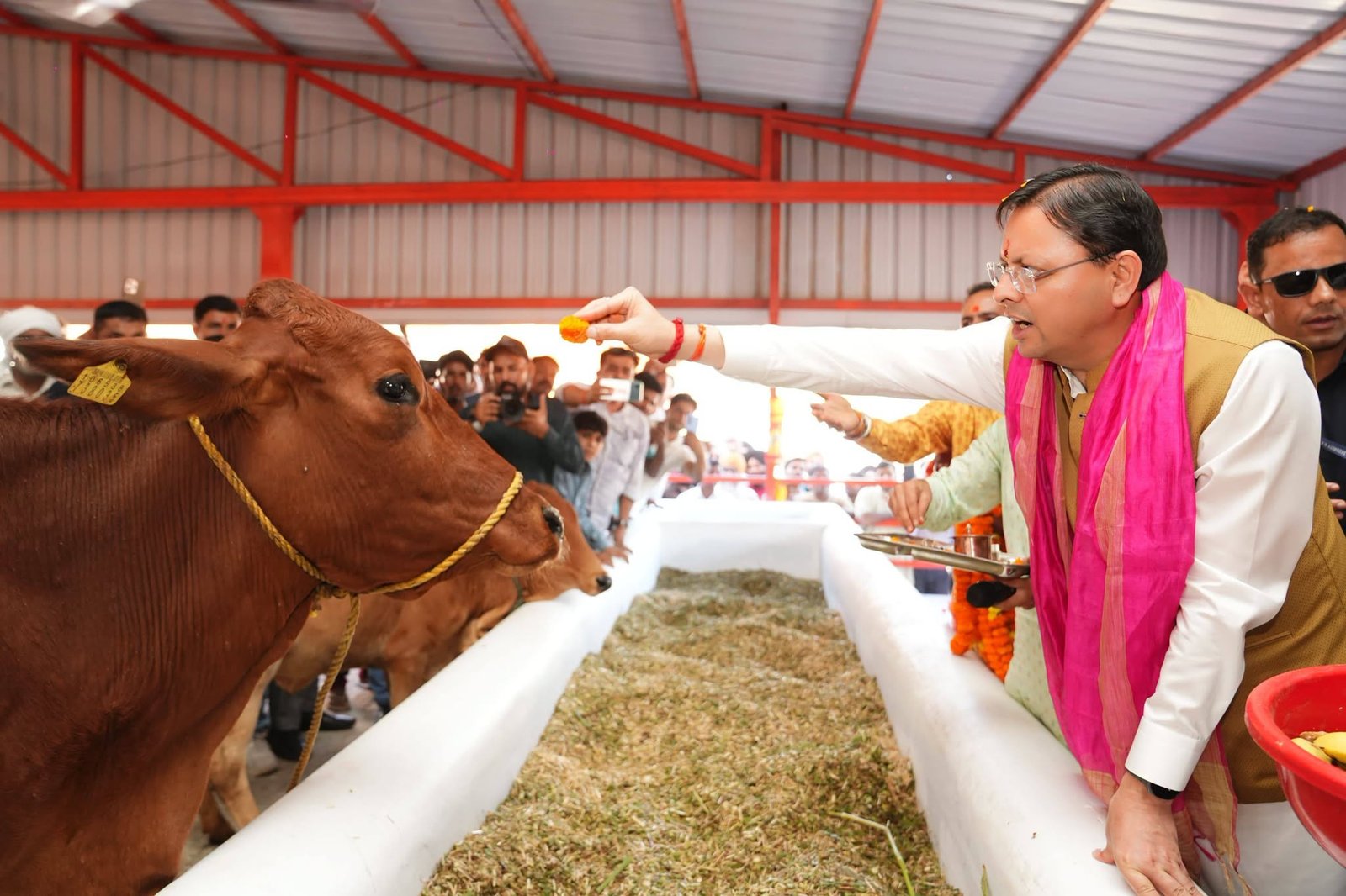 CM Pushkar Singh Dhami Inaugurates Newly Built Gaushala in Khatima