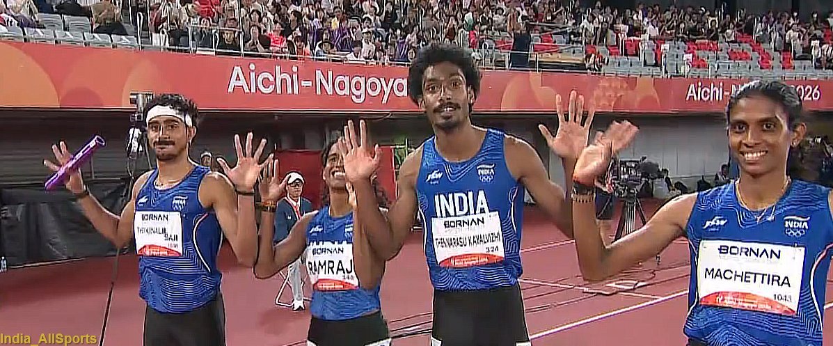 India Wins Silver in Thrilling Mixed 4x400m Relay at Asian Games