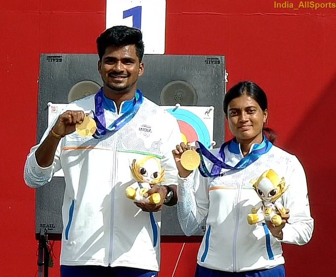 Chikitha, Sahil Win Dramatic Compound Mixed Team Gold for India