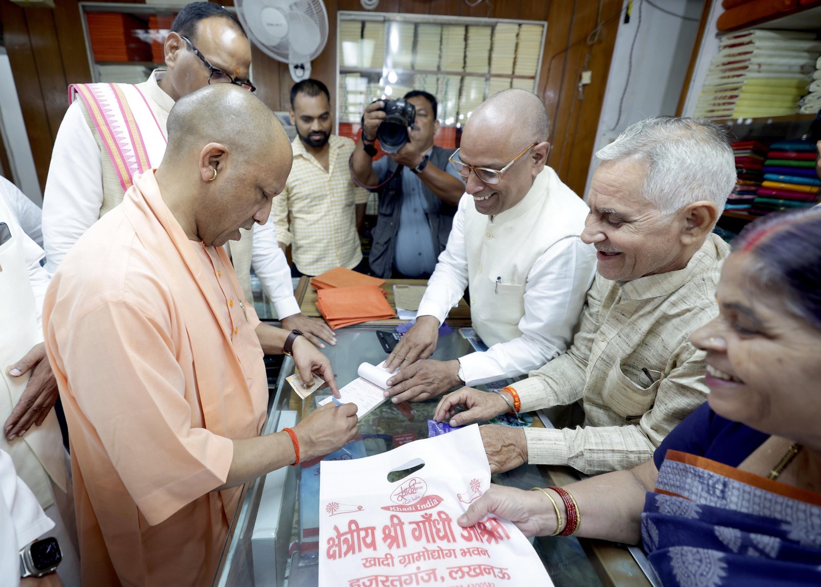 Chief Minister shops at Gandhi Ashram on Gandhi Jayanti