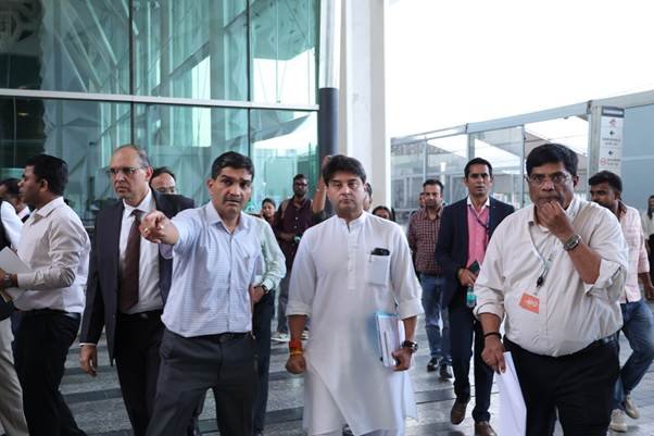 Jyotiraditya M. Scindia Reviews Final Preparations for IMC 2026 at Yashobhoomi