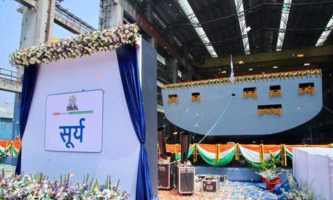 Raksha Mantri launches first indigenous Fleet Support Ship ‘ Surya’ at Hindustan Shipyard Ltd in Visakhapatnam