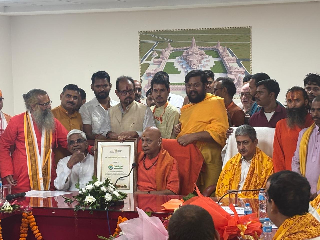 Shri Ram Temple Receives FSSAI’s ‘Eat Right Place of Worship-BHOG’ Certificate