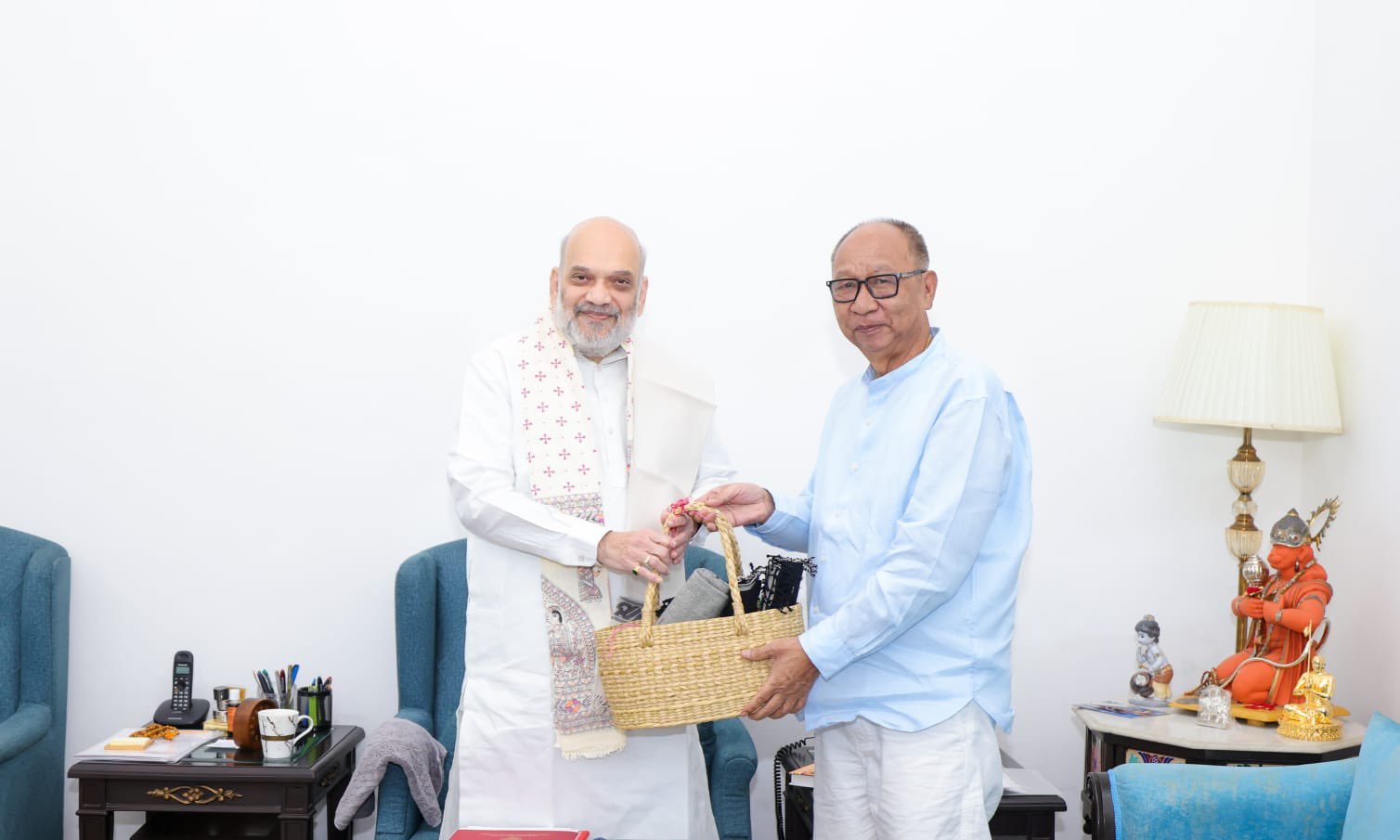 Manipur CM Yumnam Khemchand Singh Meets Amit Shah, Seeks Centre’s Support for Lasting Peace