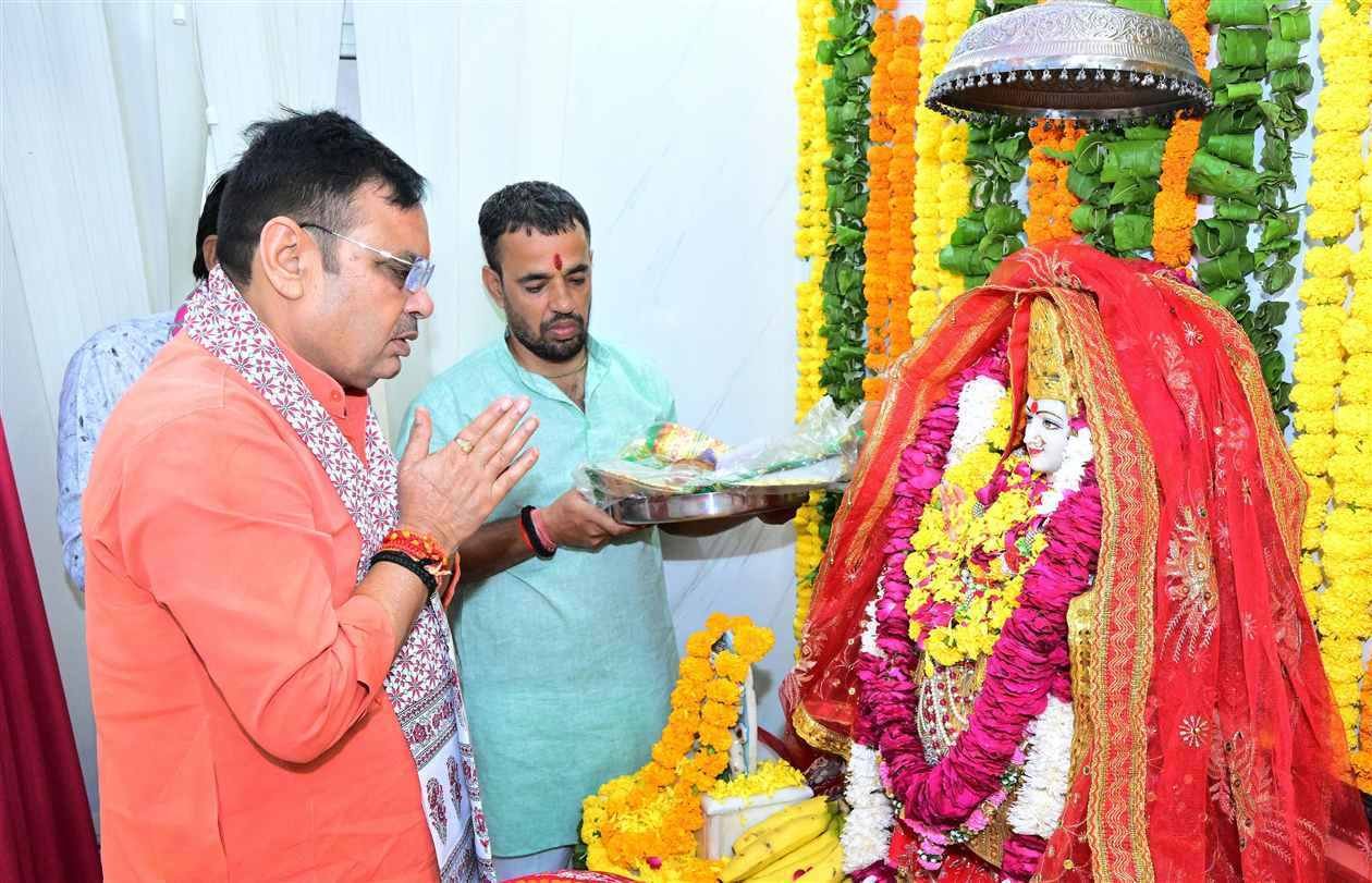 Rajasthan CM Bhajanlal Sharma Offers Prayers on Shardiya Navratri, Extends Greetings to People