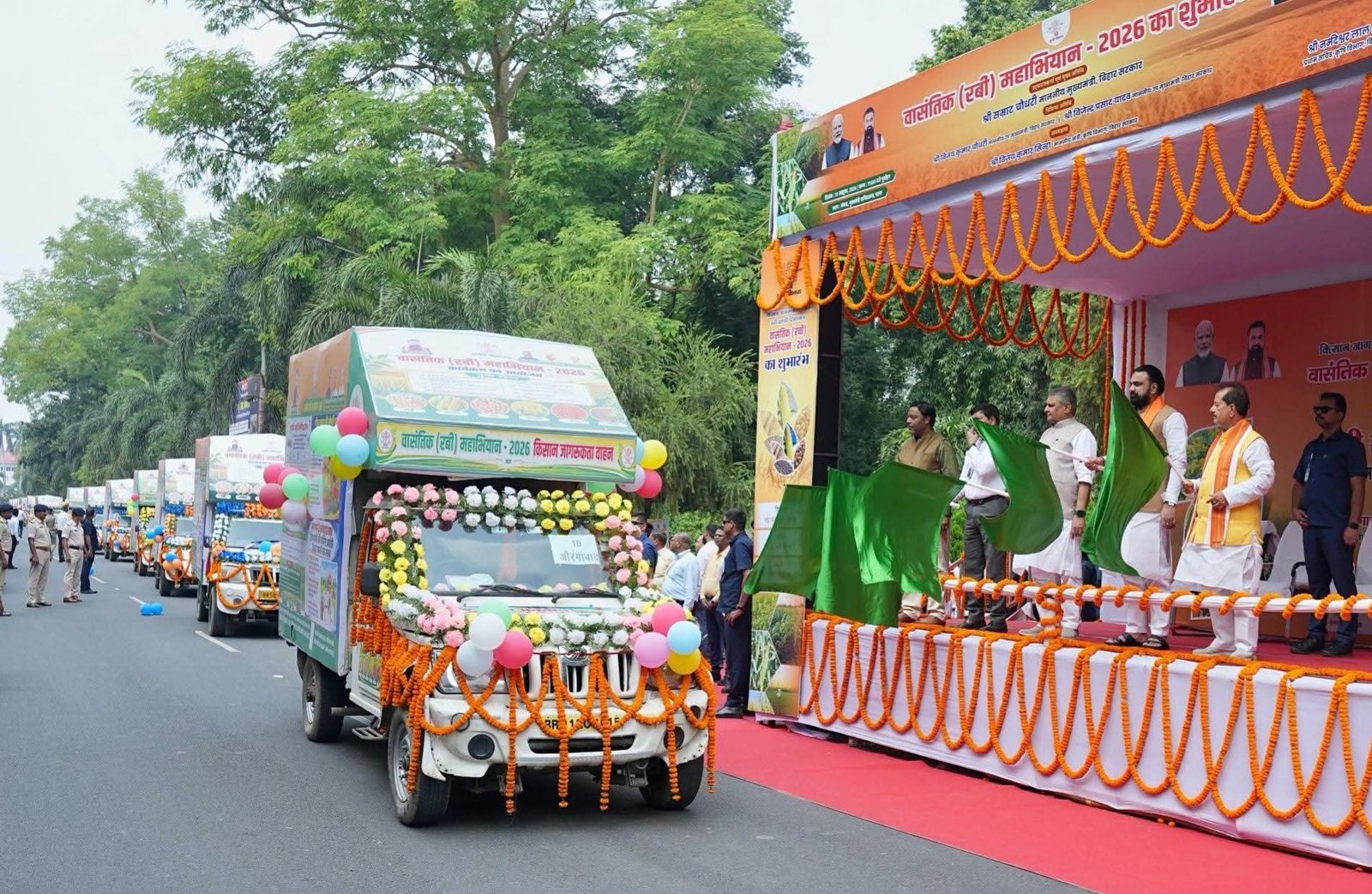 Bihar CM Launches Rabi Maha Abhiyan 2026, Flags Off 40 Farmer Awareness Vehicles