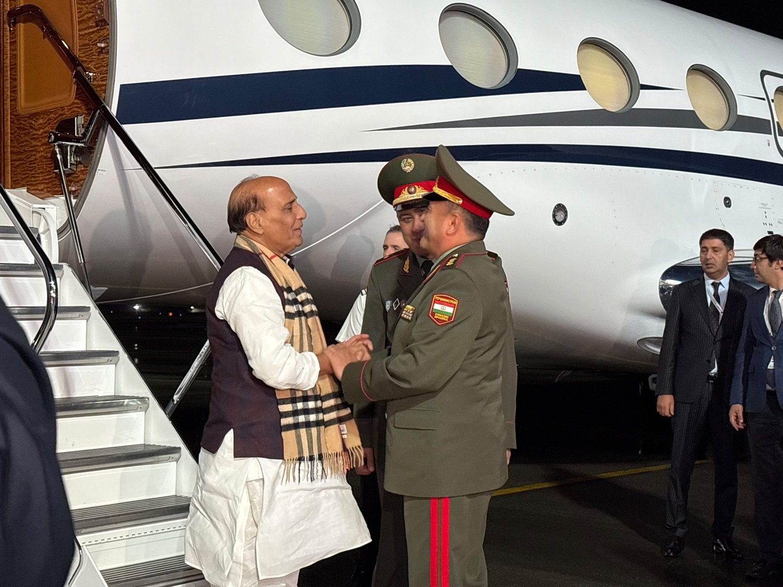 Rajnath Singh Arrives in Dushanbe to Represent India at 25th SCO Heads of Government Meeting