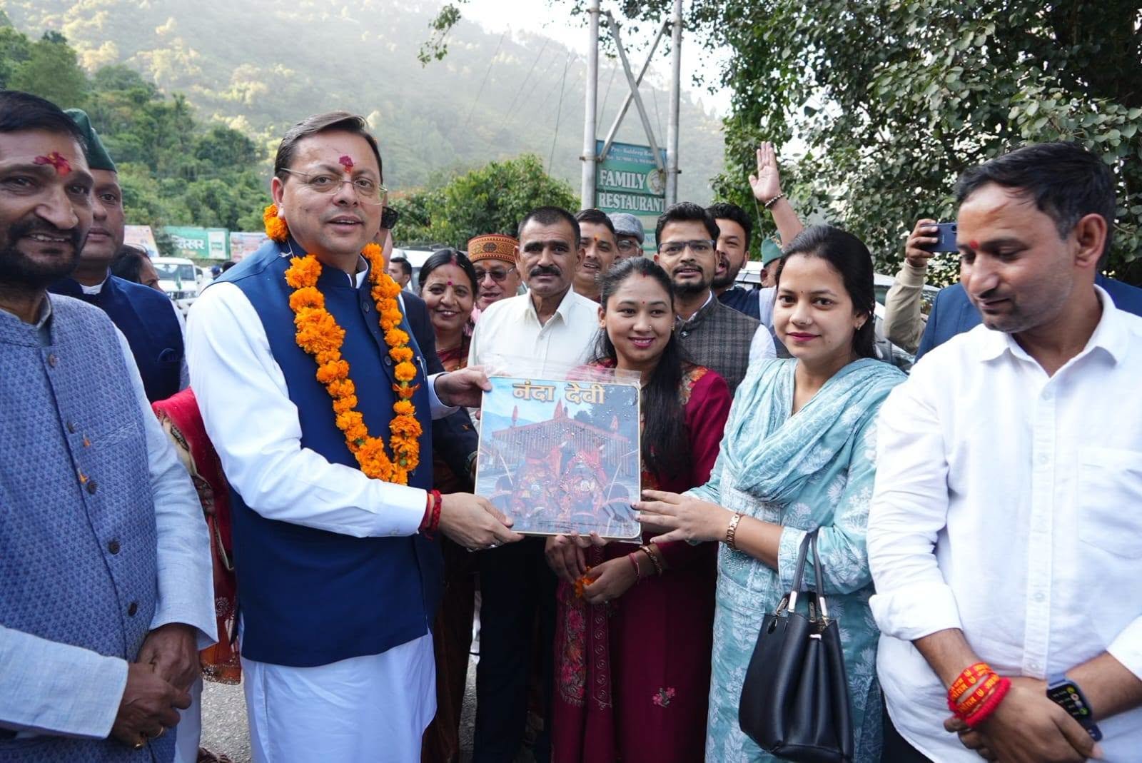 CM Pushkar Singh Dhami Receives Grand Welcome in Gairsain Ahead of Assembly Session